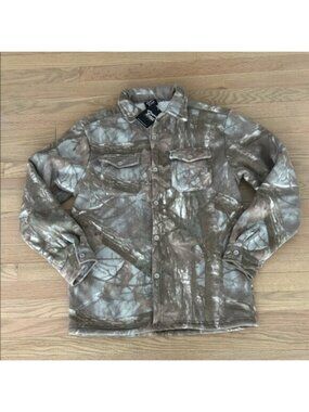 Original Deluxe Brown and Gray Camouflage Shirt Jacket